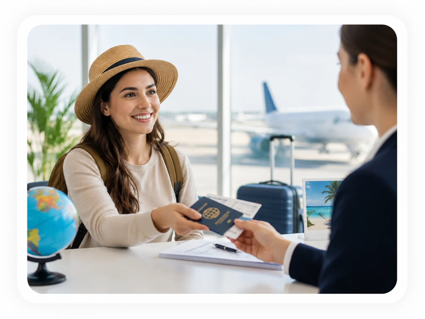 Traveler receiving tourist visa support
